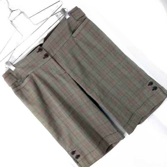 NWOT! LANE BRYANT! BLACK/WHITE/RED MICROPLAID KNEE LENGTH WALKING SHORTS! SZ 16 - Picture 9 of 9